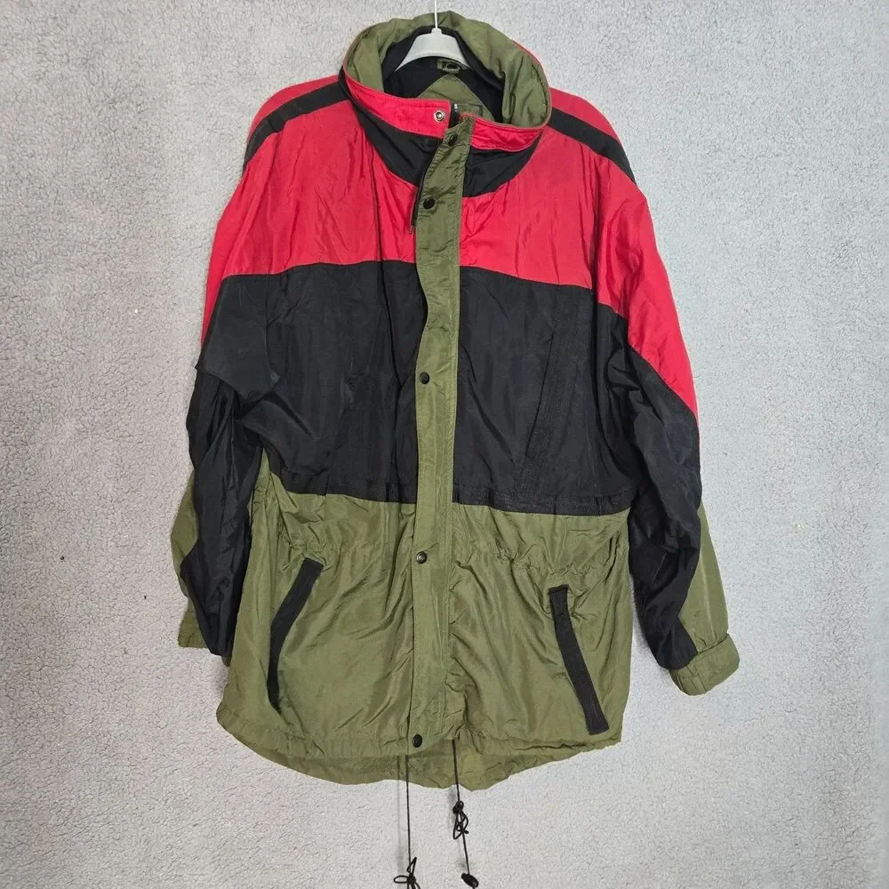Crestone Skiing Jacket Mens XL Multicolor Colorblock Full Zip Hooded Windproof